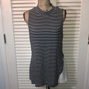 WH|BM Mock Neck Sleeveless Top